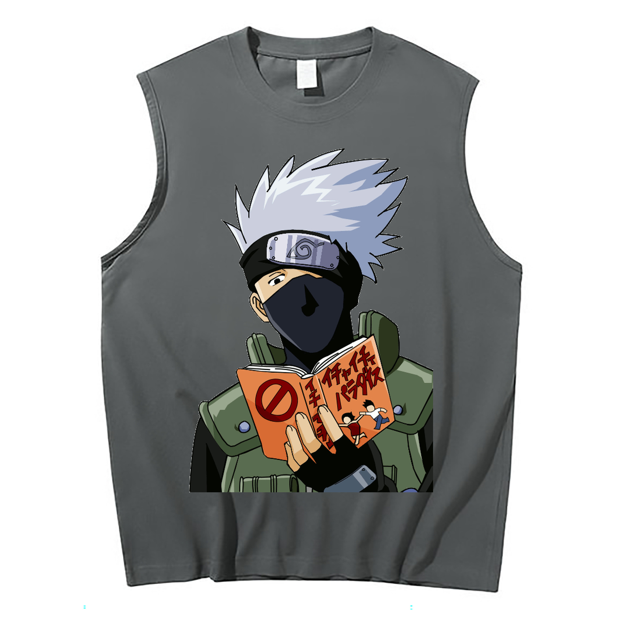 （画像用） NARUTO -ナルト- はたけ カカシ Hatake Kakashi コットン100％タンクトップ（フロントプリント）